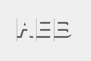 AEB logo in black and white