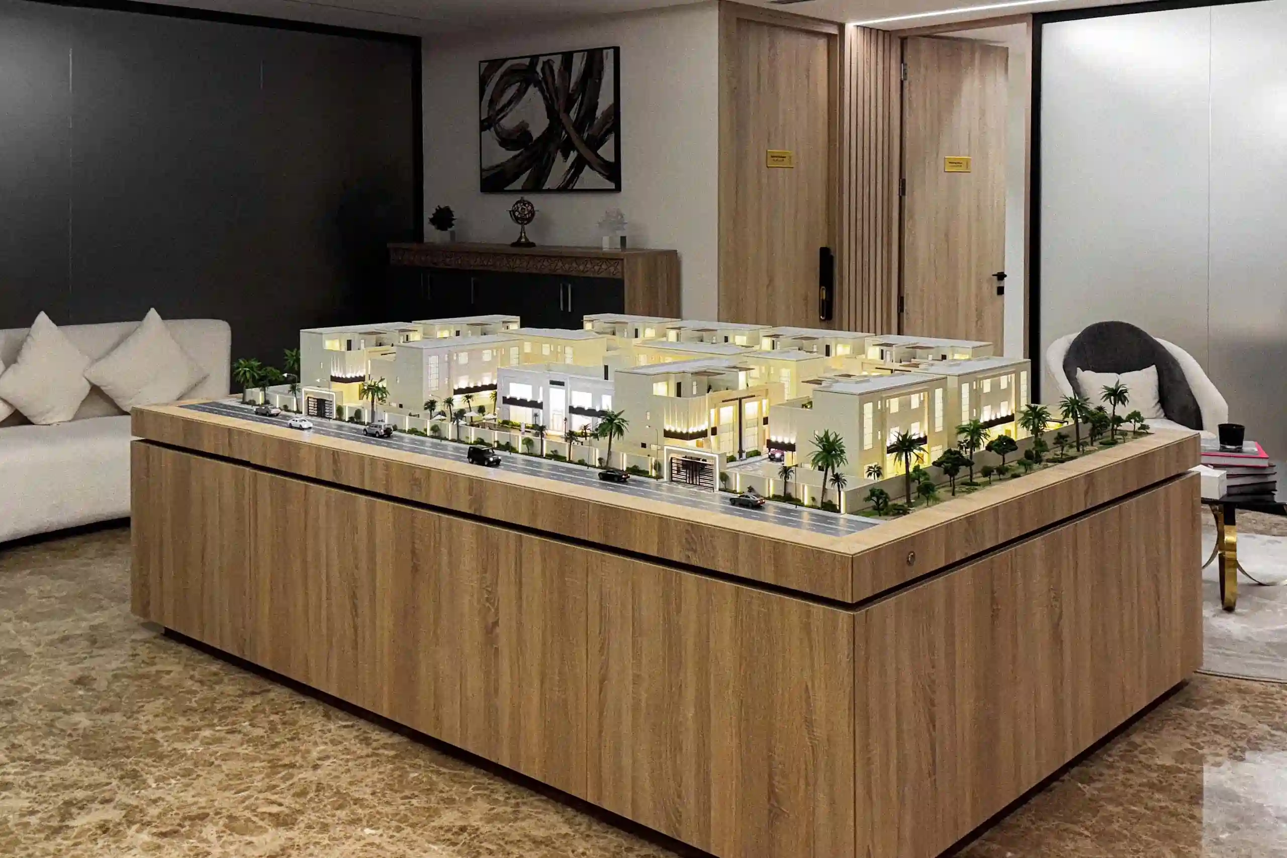 Model making building model of villa in Qatar
