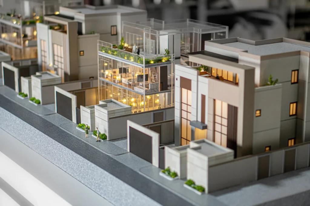 3d maquette Interior and Exterior Architectural miniature of scale 1:50